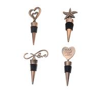 Cabilock 2 Piezas Tapón Metálico para Botella de Vino Unidades Color Bronce con Diseño de Mar para Bodas y San Valentín Reutilizable y Elegante para Bar Casa