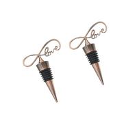 Cabilock 2 piezas Tapones de Vino de Metal para Bodas y San Valentín de Color Bronce Love para Uso Casa y Bares