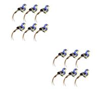 Cabilock 2 Series Adorno De Pájaros Artificiales Decoración De Fiesta con Diseño Realista para Jardín Y Hogar Colores Aleatorios Accesorios De Sucursal Color 6 Piezas X 2