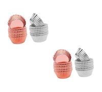 Cabilock 2 Series Copa Para Muffins Color Plata Y Rosa Dorado Forros Metálicos Para Hornear Para Fiestas Y Celebraciones Resistente Y Práctico 200 Piezas*2