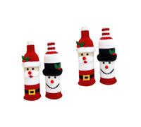 Cabilock 2 Series Fundas De Botella De Vino Tejidas para Decoración Navideña De Muñeco De Accesorios para Mesas Festivas 2 Piezas*2