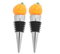 Cabilock 2 tapones de vino para Halloween: sellador de botellas con forma de calabaza para Acción de Gracias, cosecha y otoño. Tapones herméticos para banquetes.
