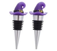 Cabilock 2 tapones de vino: tapón de sombrero de bruja - Selladores herméticos reutilizables para conservación de botellas - Recuerdos de fiesta de Halloween para celebraciones navideñas
