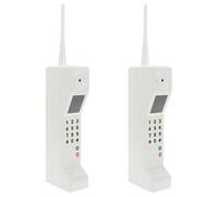Cabilock 2 teléfonos celulares Retro: Adorno de simulación de ladrillo Antiguo - Modelo de Celular Vintage portátil - Decoración para Fiestas en casa, Escenario, Blanco