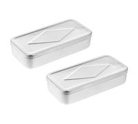 Cabilock 2 Unidades de 50Ml Caja de de Aluminio con Tapa Jeringa de Inyección Caja de Desinfección de Aguja Acupuntura Bandeja de Almacenamiento Contenedor Organizador