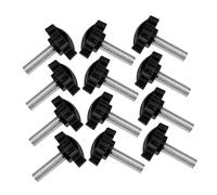 Cabilock 20 Piezas Mango mecánico de torsión de la mano tornillo de apriete perillas de las puertas perilla de la rueda manual tuercas pasantes de agarre Plástico/Acero inoxidable