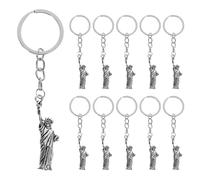Cabilock 20 Unidades Llavero Estatua Libertad de Plata Aleación de Zinc, Decoración para Llaves y Colgante para Bolsos en Celebraciones Patrióticas de Estados Unidos