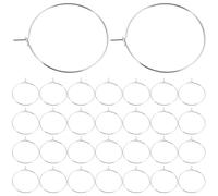 Cabilock 200 Piezas anillo con logo de copa de vino de boda identificador de vidrio Marcadores de copas de fiesta etiquetas de vidrio para bebidas Silver