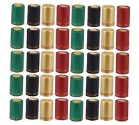 Cabilock 200 Piezas Tapones Termorretráctiles para Botellas de Vino Rojo de Sellado para Bodega con Verde Negro Dorado y Rojo Cubiertas de Botella para Sellado Rápido con Soplador de Calor
