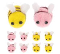 Cabilock 24 Piezas de Abejas de Fieltro de Lana para Manualidades Decoración Color Amarillo y Rosa Accesorio Decorativo para Ropa y Sombreros Adecuado para Fiestas y Proyectos Creativos