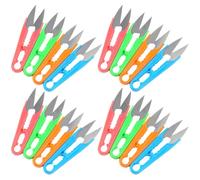 Cabilock 24 Tijeras de Costura en Forma U Mango de Plástico, Corte Limpio y Diseño Ergonómico, Cortador de Hilo Práctico para Modistas y Manualidades Color Aleatorio