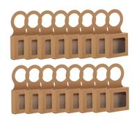 Cabilock 25piezas Caja de Obsequio para Botellas de Vino Unidades de Papel Kraft Ventana y Asa para Envolver y Regalar Botellas de Vino