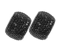 Cabilock 2piezas Anillo Decorativo Para Reposacabezas De Coche Negras Anillos Brillantes Imitación De Gemas Accesorios De Decoración Para Interior De Coche Adecuado Para Apoyar La Cabeza El