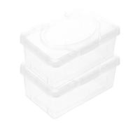 Cabilock 2piezas Caja Dispensadora de Toallitas Rellenables Transparentes Unidades Organizador de Toallitas para Baño Cocina Oficina Caja Grande para Pañales