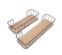 Cabilock 2piezas Estante De Almacenamiento De Hierro Artístico Sin Perforación Organizador De Pared para Cocina Baño y De y Grande Color Negro