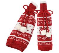Cabilock 2piezas Fundas Navideñas para Botellas De Vino Adorables Cubiertas Reutilizables para Botellas De Vino Accesorios Decorativos para Fiestas Navideñas