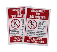 Cabilock 2Piezas Letrero de No Solicitar Signo Adhesivo para Puerta y Visible para Disuadir Visitantes No