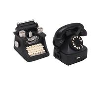 Cabilock 2piezas Modelo de Teléfono de Simulación Retro Decoración de Escritorio Teléfono de Máquina de Escribir Adorno de Mesa Creativo de Hogar Sala de Estar y Oficina