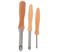 Cabilock 3 perforadoras de pajitas: cortadoras de acero inoxidable, herramientas de cerámica con mango de madera, para esculpir tapas y hacer manualidades.