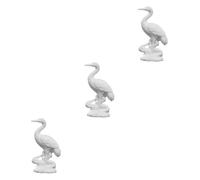 Cabilock 3 Piezas Adorno De Grulla Figuras Decorativas Mostrar Decoración De Loto Bonsái Falso Ornamento Pequeñas Bandejas Decorativas Vestidor Animales En Miniatura Porcelana Blanca