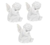 Cabilock 3 Piezas Adornos ángel estatuilla Escultura decoración guardián Solar Figurilla Angel artístico esculpido decoración de estatuillas para el hogar Adorno de Resina de Mesa