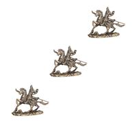 Cabilock 3 Piezas Artículos De Bronce De Guan Yu a Caballo Hogar Mascota Planta De Dinero Feng Shui Montar a Caballo Adornar Ornamento Corcel Árbol del Dinero Estatua De Shen Latón