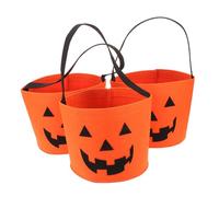 Cabilock 3 Piezas Bolsa De Dulces De Halloween Bolsa De Calabaza Cubo Mini o Accesorio De Disfraces Para Cubo De Dulces De Calabaza Sintió Naranja