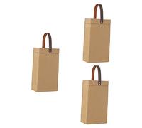 Cabilock 3 Piezas Bolsa De Vino De Papel Kraft Bolsas De Papel Kraft Bolsas Al Por Menor Portabotellas De Vino De De Bolso Porta Copa De Champán Botella De Cuero