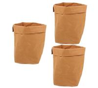 Cabilock 3 Piezas Bolsa Kraft Lavable y Resistente para Alimentos y Frutas Bolsa de Almacenaje con para Verduras y Uso Doméstico Reutilizable y para Contacto Directo con Comida