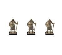 Cabilock 3 Piezas Caballero Medieval Figura de Resina Dorada para