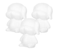 Cabilock 3 Piezas Cachorro de Espuma Blanco para Arreglos de Flores, | Base DIY Ligera, Soporte Rápido para Manualidades, Forma de Pug, Adecuado para Eventos de Última Hora