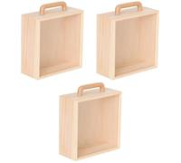 Cabilock 3 Piezas Caja de Almacenamiento de Madera con Tapa Transparente Organizador Decorativo para Joyas Cofre de con Asa para Pendientes Collares Pulseras y Otros Accesorios
