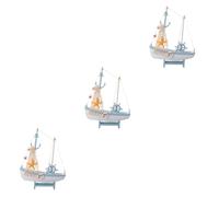 Cabilock 3 Piezas Decoración de de Estilo mediterráneo. Adorno de de Escritorio náutico Decorativo Bote Home Decor decoração casa Modelo de de Vela Embarcación de Madera