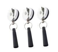 Cabilock 3 piezas Llavero Extensible con Capuchón para Bolígrafo Cierre Antirrobo de Acero de Unidades Alta Elasticidad y Práctico para Llaves y Pequeños Objetos Colgantes