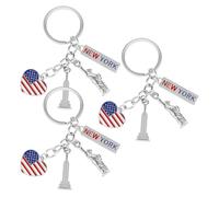 Cabilock 3 Piezas Llaveros Estatua Libertad de Aleación de Zinc y Metal, Accesorio para Llave de Coche y Decoración para Mochilas y Bolsos, Recuerdo Patriótico Día Independencia