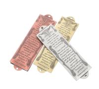 Cabilock 3 Piezas Mezuzah Metálica Decorativa Vintage Escritura Hebrea para Puerta Adorno Religioso para Hogar Decoración Chic y Retro para Celebraciones Judías y Católicas