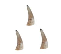 Cabilock 3 piezas Ox Horn Mug Natural Polished Wine Cup Artistic Medieval Viking Style Drinking Goblet Unique Smooth Surface Craftsmanship Decorative And Practical Use Approx