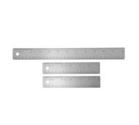 Cabilock 3 Piezas Regla Metálica de Acero Inoxidable con Base de Corcho Antideslizante Borde Recto para Dibujo Escolar y Medición Precisa Oficina y Carpintería