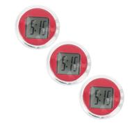 Cabilock 3 piezas Reloj Digital Electrónico para Moto Mini Reloj Abs para Manillar Accesorios para Coche y Bicicleta con Adhesivo Doble Cara Fácil Instalación y Resistente al Agua