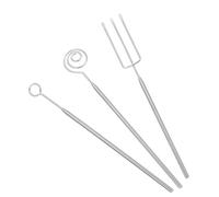 Cabilock 3 piezas Tenedores Inoxidable para Chocolate Herramientas para Mojar y Decorar Bombones Utensilios Ergonómicos para Repostería y Fondue de Queso Kit Versátil para Chocolatería y