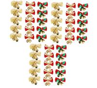 Cabilock 3 Series Adornos Navideños Árbol Adornos De Campana Navideña Lazo Navideño Grande Cintas Navideñas De Víspera Navideños Decoración Coronas Dorado 15 Piezas x 3