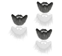 Cabilock 3 Series Barba Falsa Realista Para Cosplay De Blanca Gris Accesorio Para Fiestas De Disfraz Halloween Y Celebraciones 2 Piezas X 3