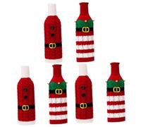 Cabilock 3 Series Funda De Vino Navideña Reutilizable Decoración para Ropa De Vino Duende Y Cinturón para Decorar Mesas 2 Piezas X 3