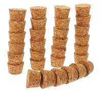 Cabilock 30 botellas de cristal con tapón cónico de corcho, bola de corcho, madera, vino, marrón claro, tapón cónico