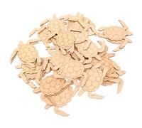 Cabilock 30 Unidades Recortes de Tortugas Marinas de Madera sin Terminar 9,5x9,5 Cm para Manualidades Diy, Rodajas de Madera Oceánica en Blanco para Decoración y Proyectos Creativos