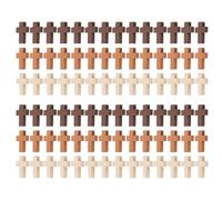 Cabilock 300 Dijes Colgantes de Cruz Cristiana de Madera Vintage Tamaño 22X15 MM Agujero Horizontal Colores Leche Marrón y Marrón Oscuro Accesorios para Joyería DIY y