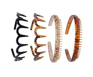 Cabilock 4 Diademas Unisex de Plástico Antideslizantes Cabello, Resistentes y Convenientes para Hacer Ejercicio o Lavar el Rostro
