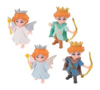 Cabilock 4 Figuras Decorativas de Resina de Príncipe y Princesa Mini Adornos de Paisaje para Pasteles y Cupcakes Decoración Romántica para Bodas San Valentín y Compromisos Set 4 Piezas