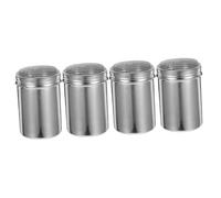 Cabilock 4 Jarras De Acero Inoxidable para Espumar Café Dispensador De Harina Polvo Y Azúcar Botella para Chocolate Cacao para Hornear Especias Plata PP