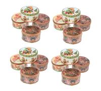 Cabilock 4 Juegos Caja De Dulces De Navidad Latas De Galletas Navideñas Mini Adornos Navideños Apilador Lámina Lindo Tarro De Galletas Tarros De De Navidad Neto Hojalata 4 Uds * 4